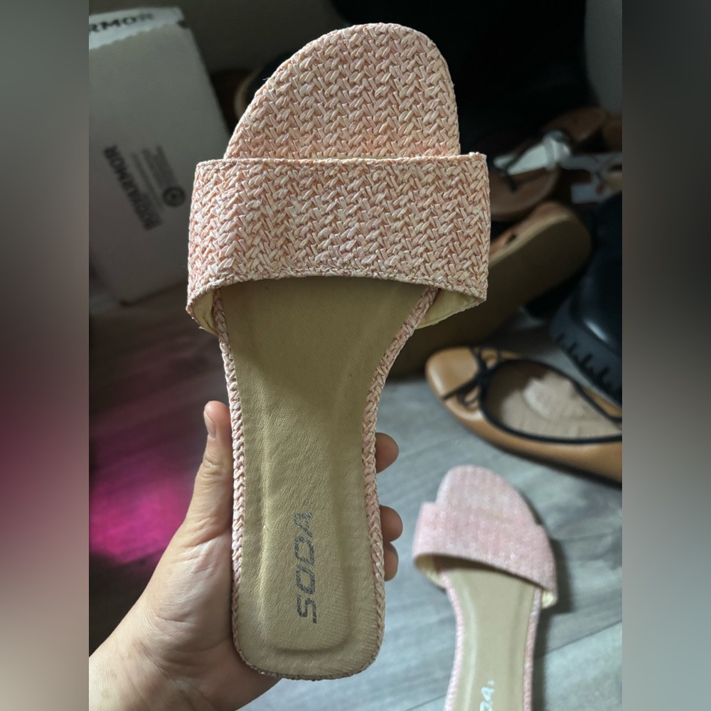 Soda Pink Braided Sandals for Summer